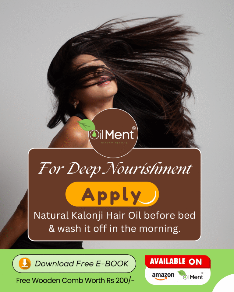 Best oil for hair fall and dandruff – Oilment Kalonji Oil with pure kalonji seeds.