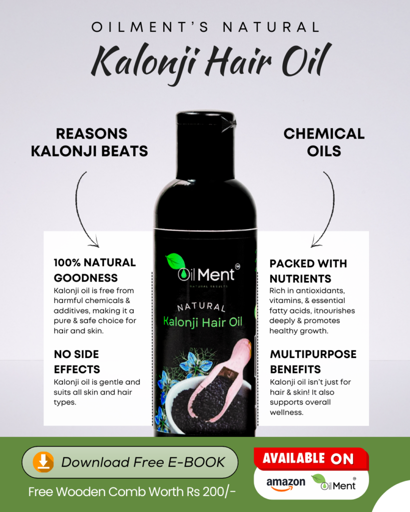 OILMENT Hair Oil bottle with Kalonji seeds – best hair oil for hair growth and scalp nourishment